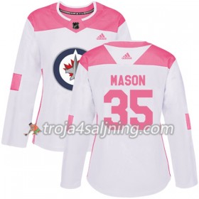 Winnipeg Jets tröja Steve Mason 35 Vit 2017-2018 Adidas Rosa Fashion Authentic - Dame NHL Tröjor
